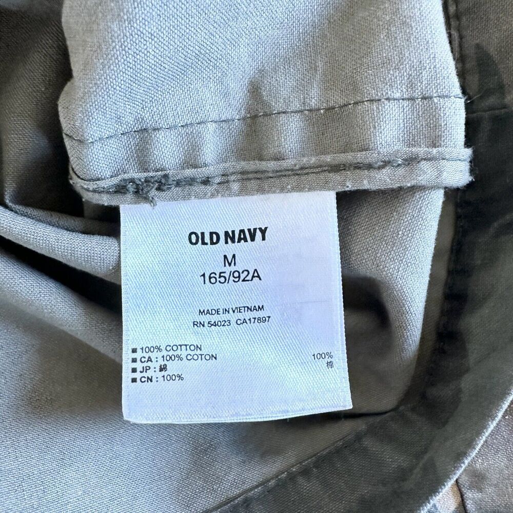 Old Navy Jacket Womens Medium Green Army Camo Utility Full Zip Long Sleeve - Picture 6 of 11